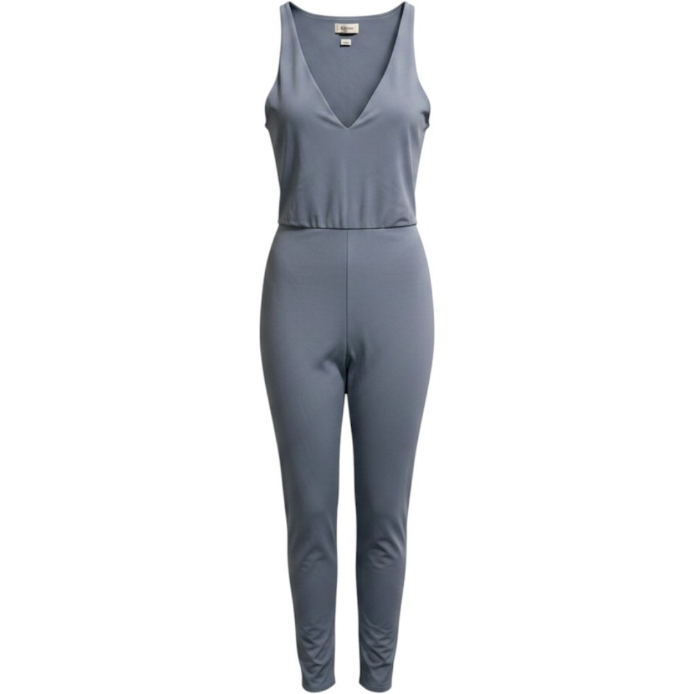 Babaton Aritzia Blue V-Neck Sleeveless Slim‎ Fit Jumpsuit XL 107226